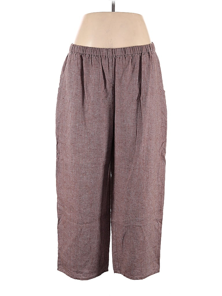 Flax 100% Linen Brown Casual Pants Size 14 (L) - 65% off | thredUP