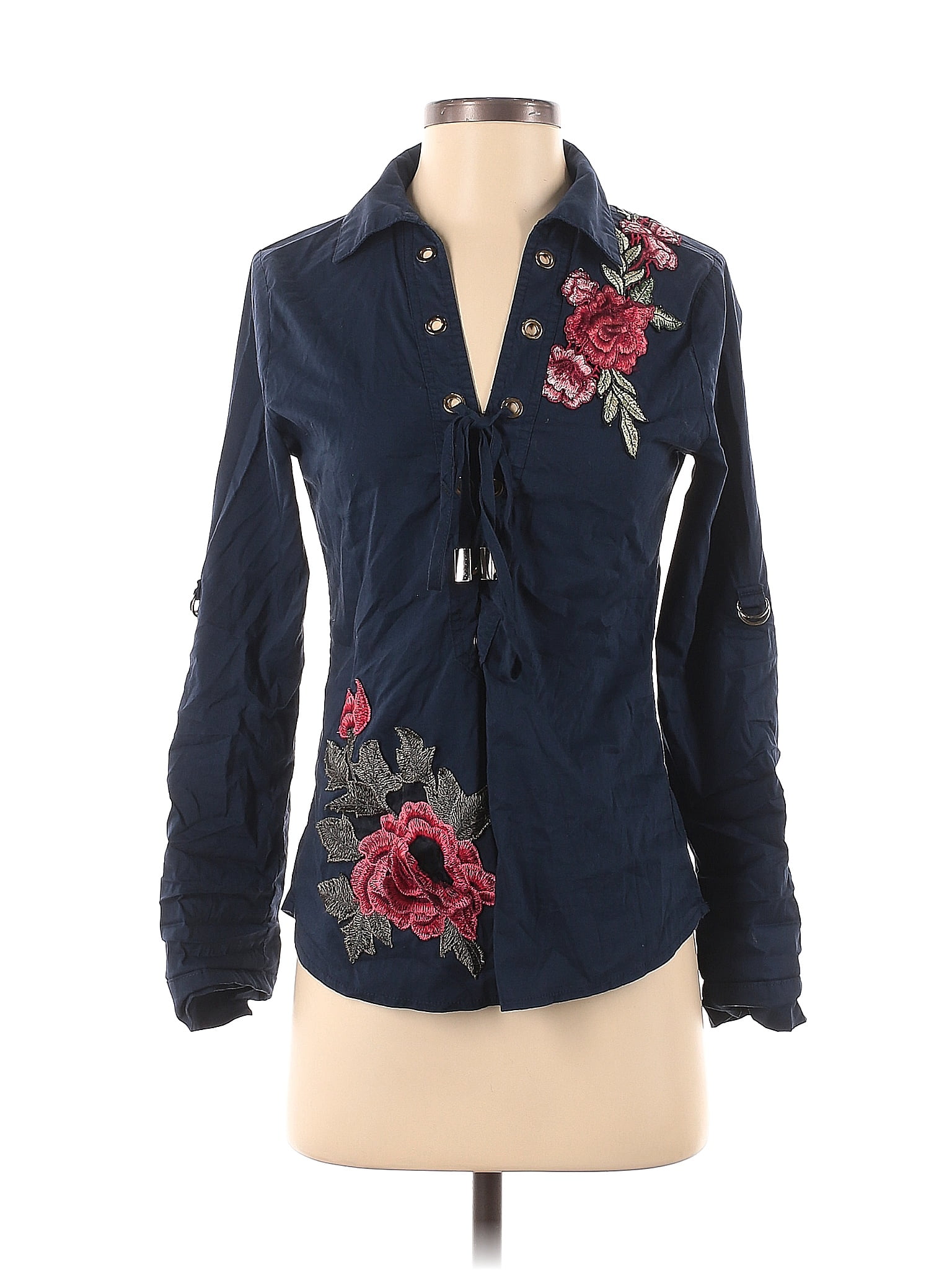 LUCY PARIS: LIZETTE LONG SLEEVE LACE TOP - BLACK main image 1