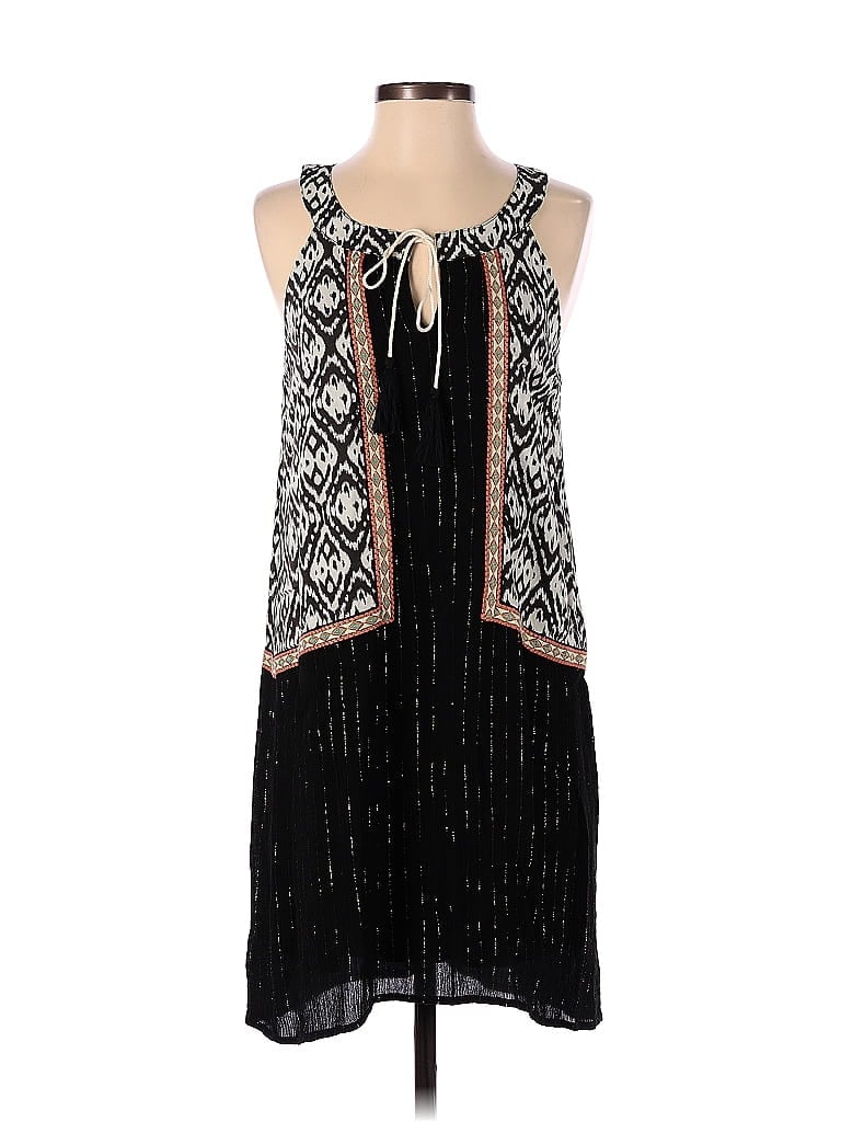 THML 100% Rayon Batik Aztec Or Tribal Print Black Casual Dress Size S - photo 1