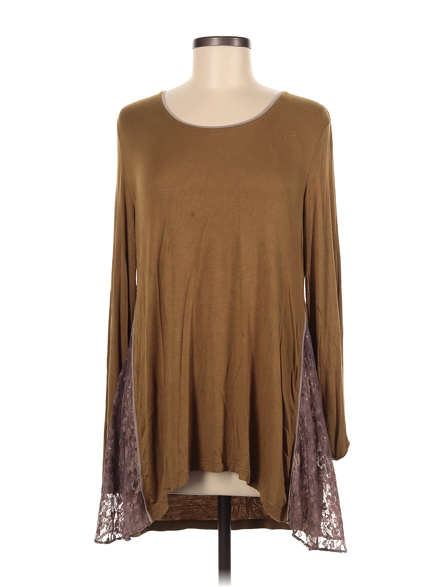 Logo By Lori Goldstein Solid Brown Long Sleeve Top Size M 67 Off