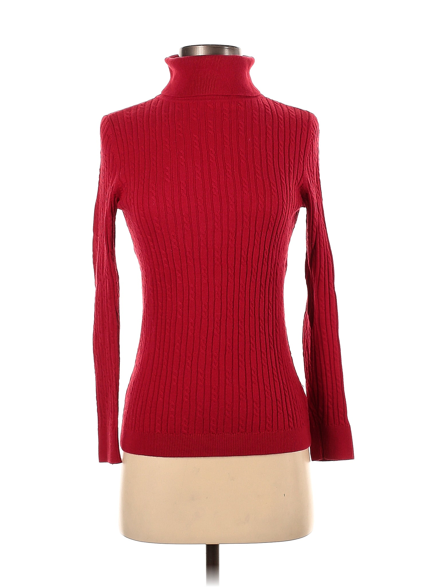 Talbots Color Block Solid Red Turtleneck Sweater Size S (Petite) - 73% ...