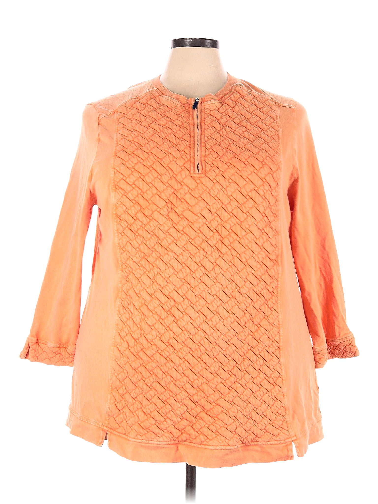 Soft Surroundings 100 Cotton Orange Pullover Sweater Size 3X (Plus