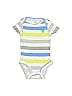 Just One You Made by Carter's 100% Cotton Stripes Gray Short Sleeve Onesie Size Newborn - photo 1