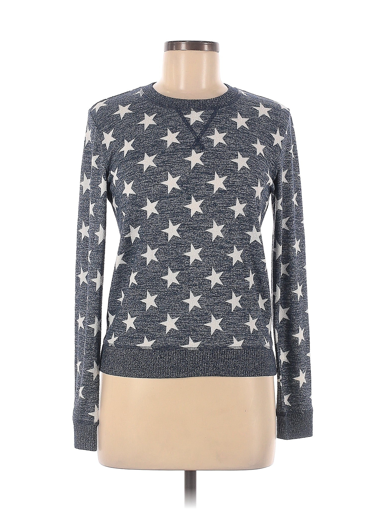 Lucky Brand Color Block Stars Gray Silver Pullover Sweater Size XS - 67%  off