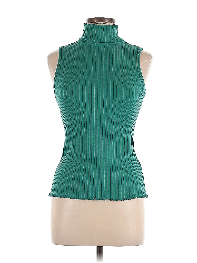 Simon Miller Solid Teal Sleeveless Turtleneck Size L - 81% off | ThredUp