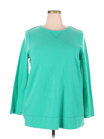 Woman Within Green Sweatshirt Size 18 (Plus) - 64% off