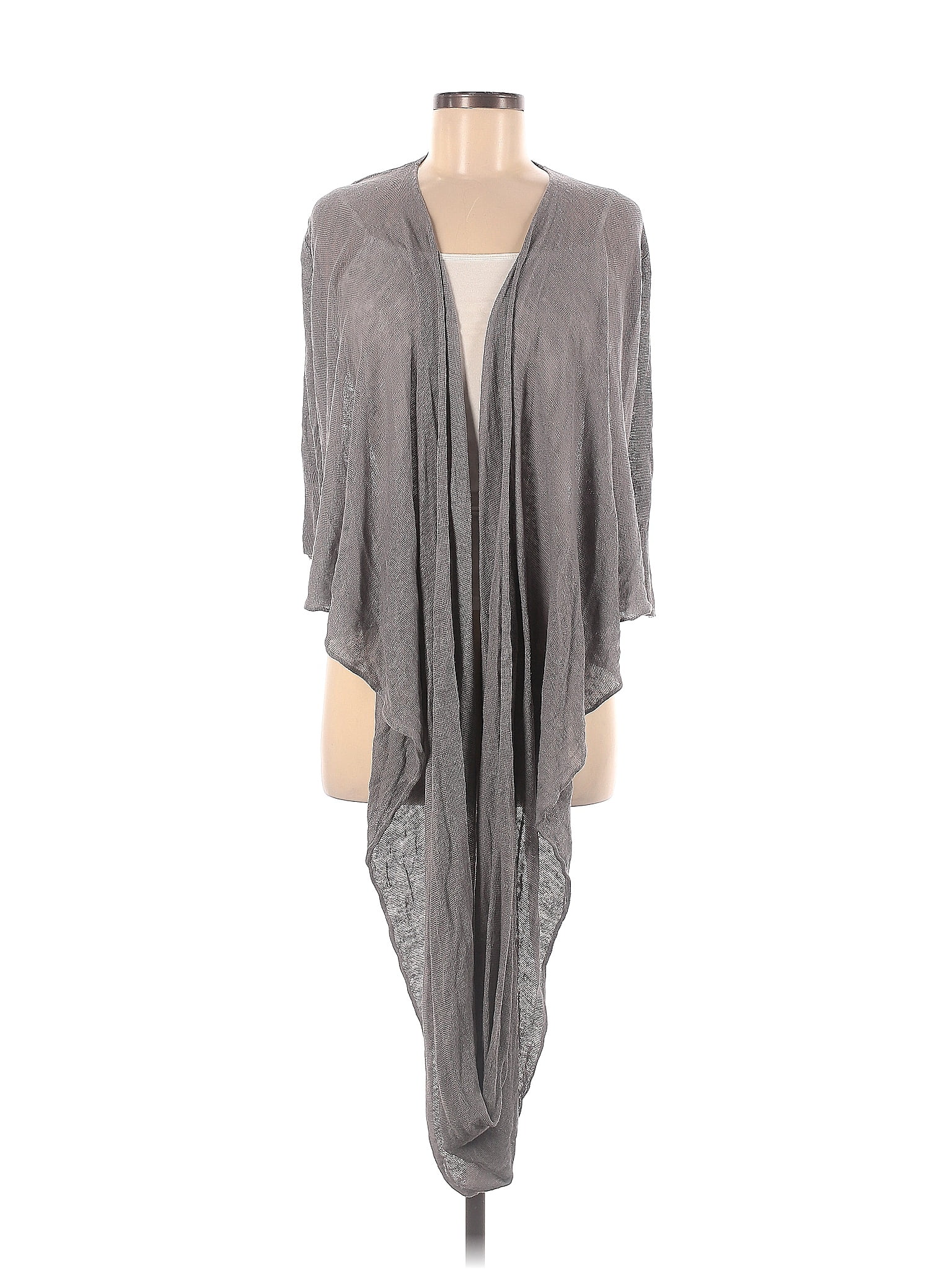 Poetry 100% Linen Color Block Solid Gray Cardigan Size 6 - 79% off ...