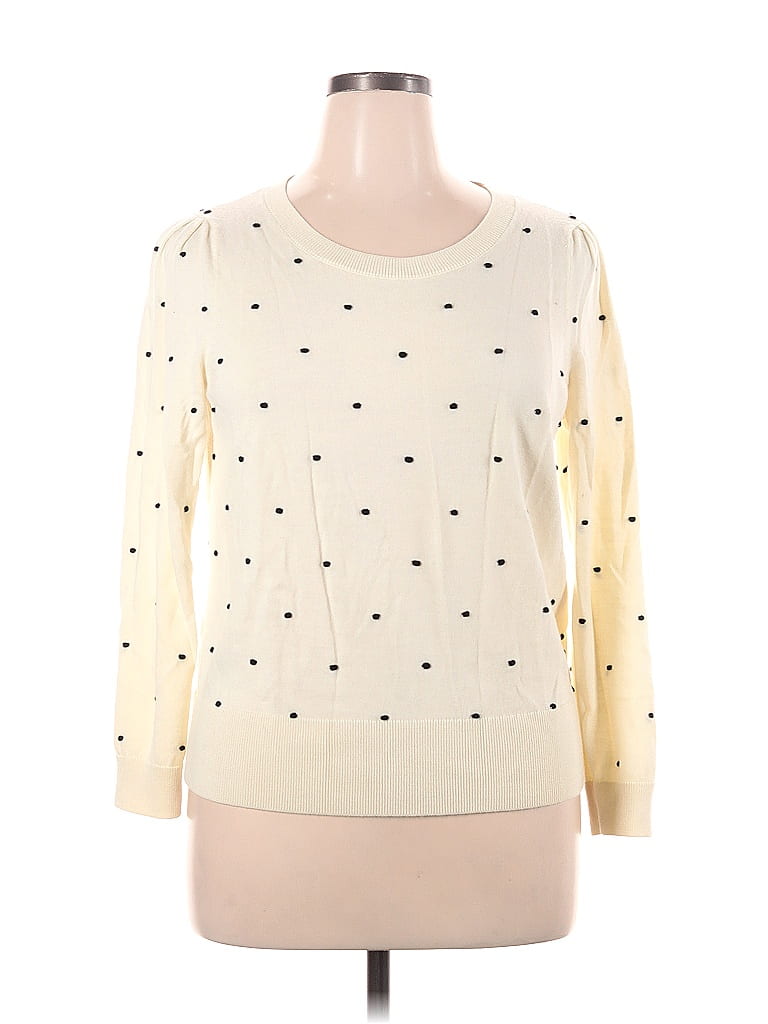 Talbots Color Block Polka Dots Ivory Pullover Sweater Size XL - 75% off ...