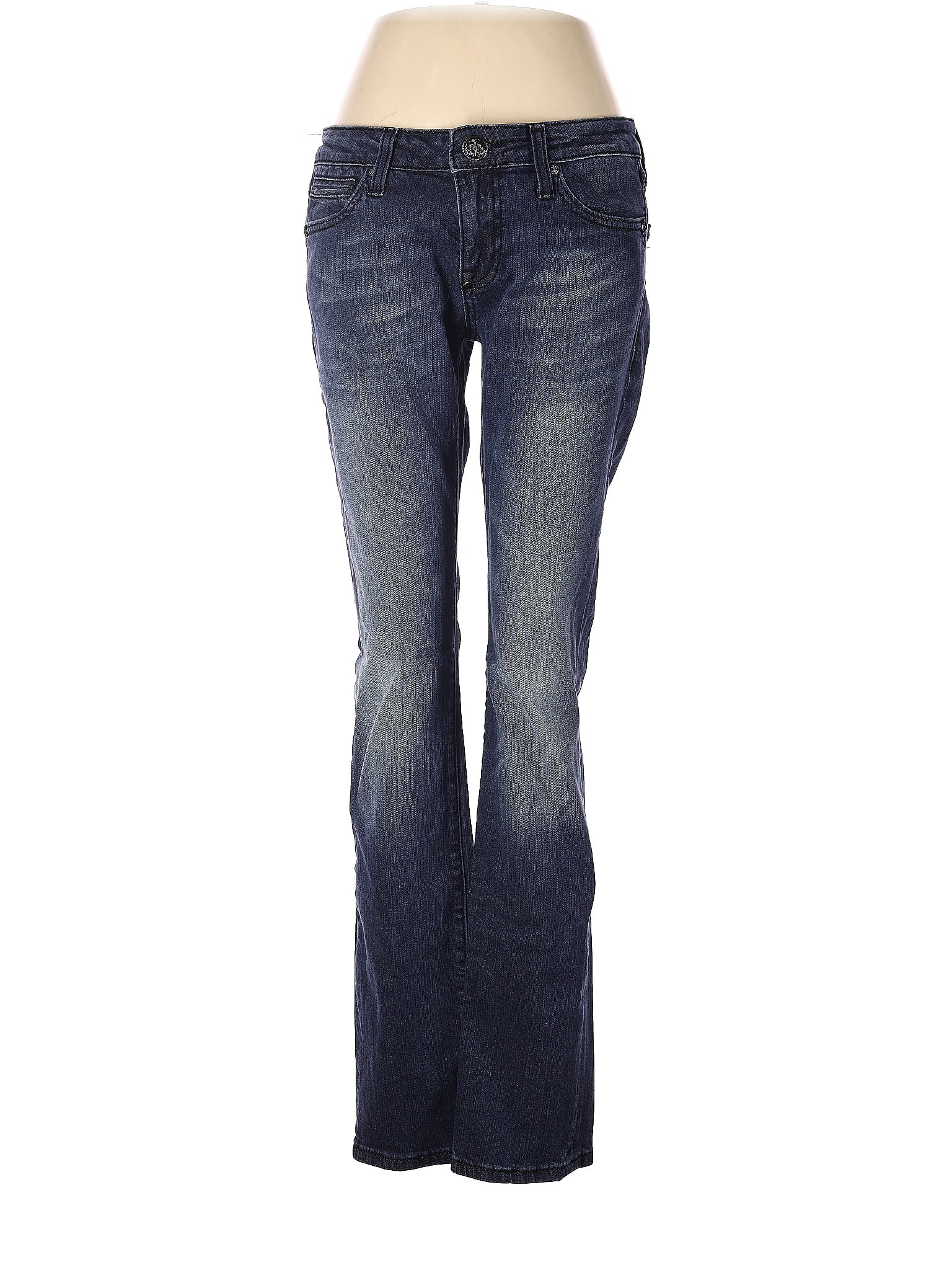 Rerock for Express Jeans Womens 6R Blue Denim Skinny Thick Stitch 31x32