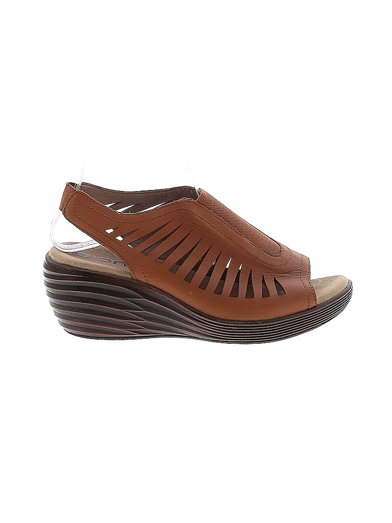 Bionica Coast - Clogs En Cuir Marron à Semelle Compensée - Taille 7.5 US - Femme