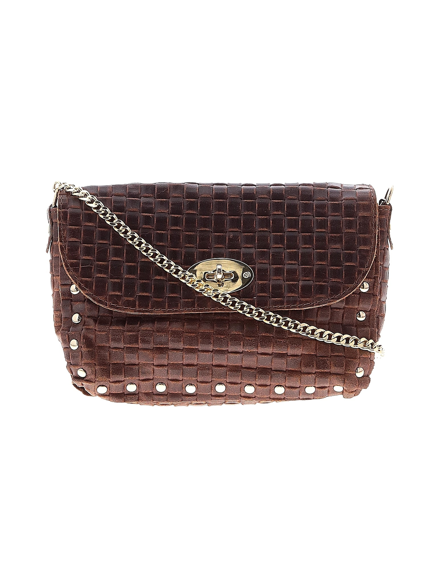 Borse in Pelle 100% Leather Solid Brown Leather Crossbody Bag One Size ...