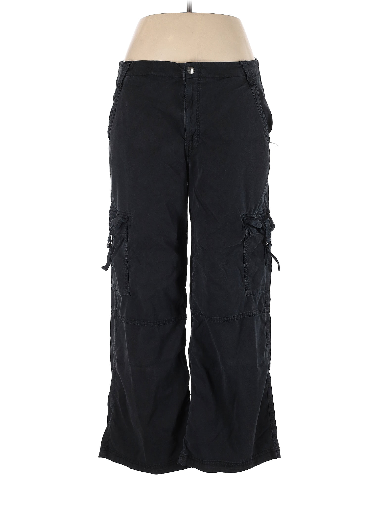 American Eagle Outfitters Solid Black Cargo Pants Size 14 48 off