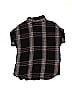 L.L.Bean 100% Rayon Plaid Grid Black Short Sleeve Blouse Size L (Youth) - photo 2