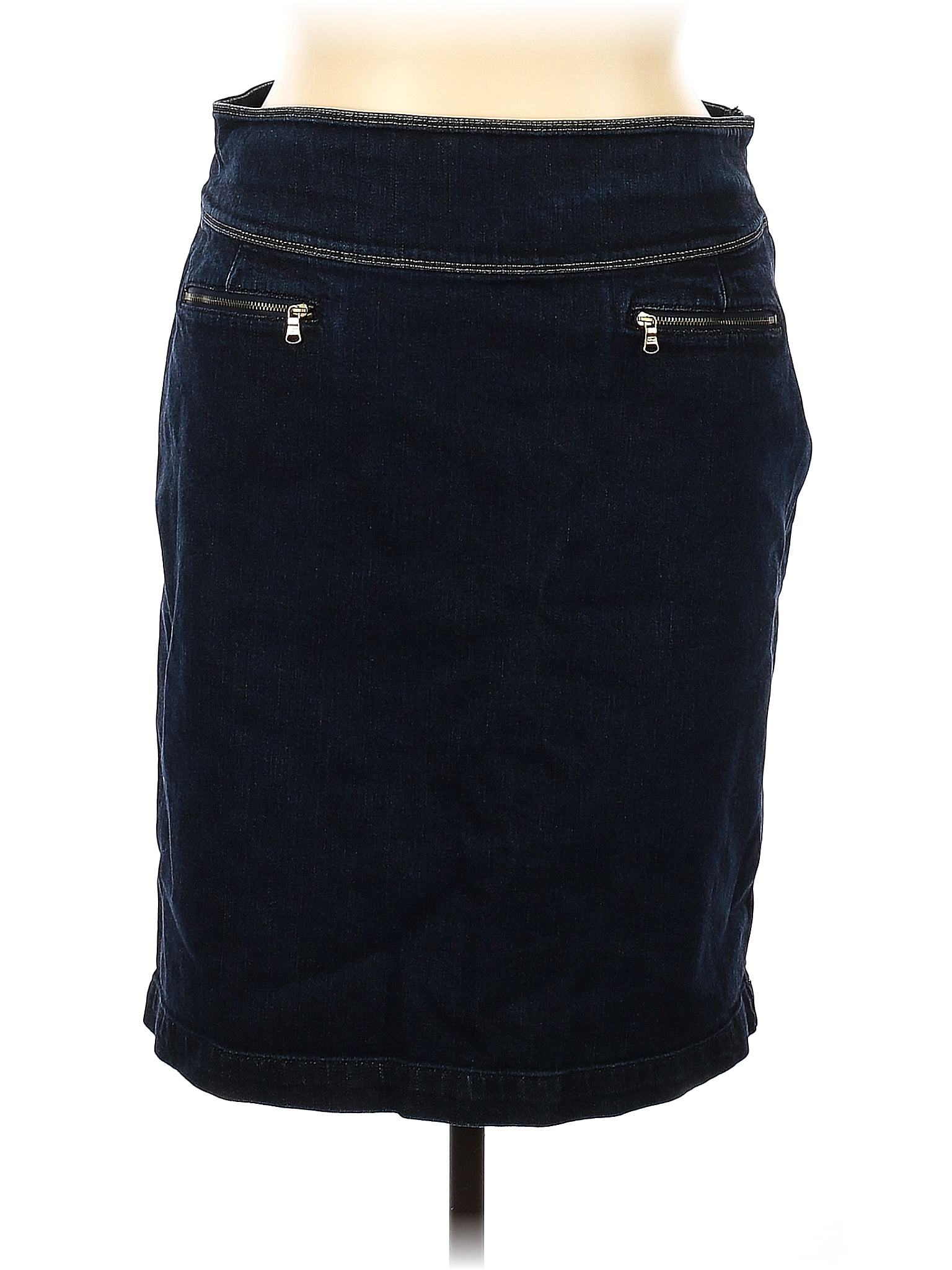 Jupe En Jean Lauren Jeans Co. Avec Boucle Métal - Taille 10, Bleu, Mi-cuisse