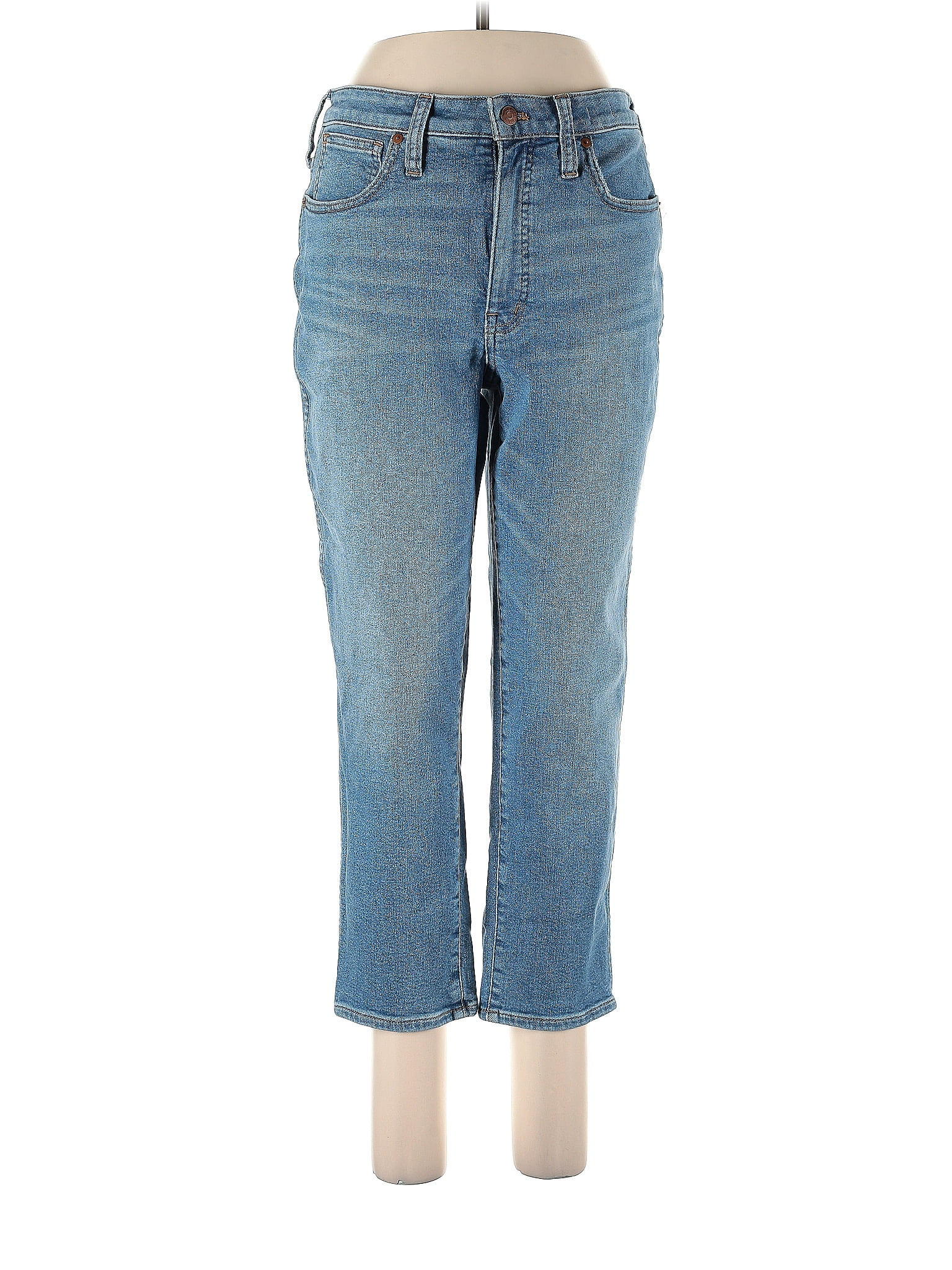 Madewell Solid Blue Petite Curvy Stovepipe Jeans in Euclid Wash 30 ...