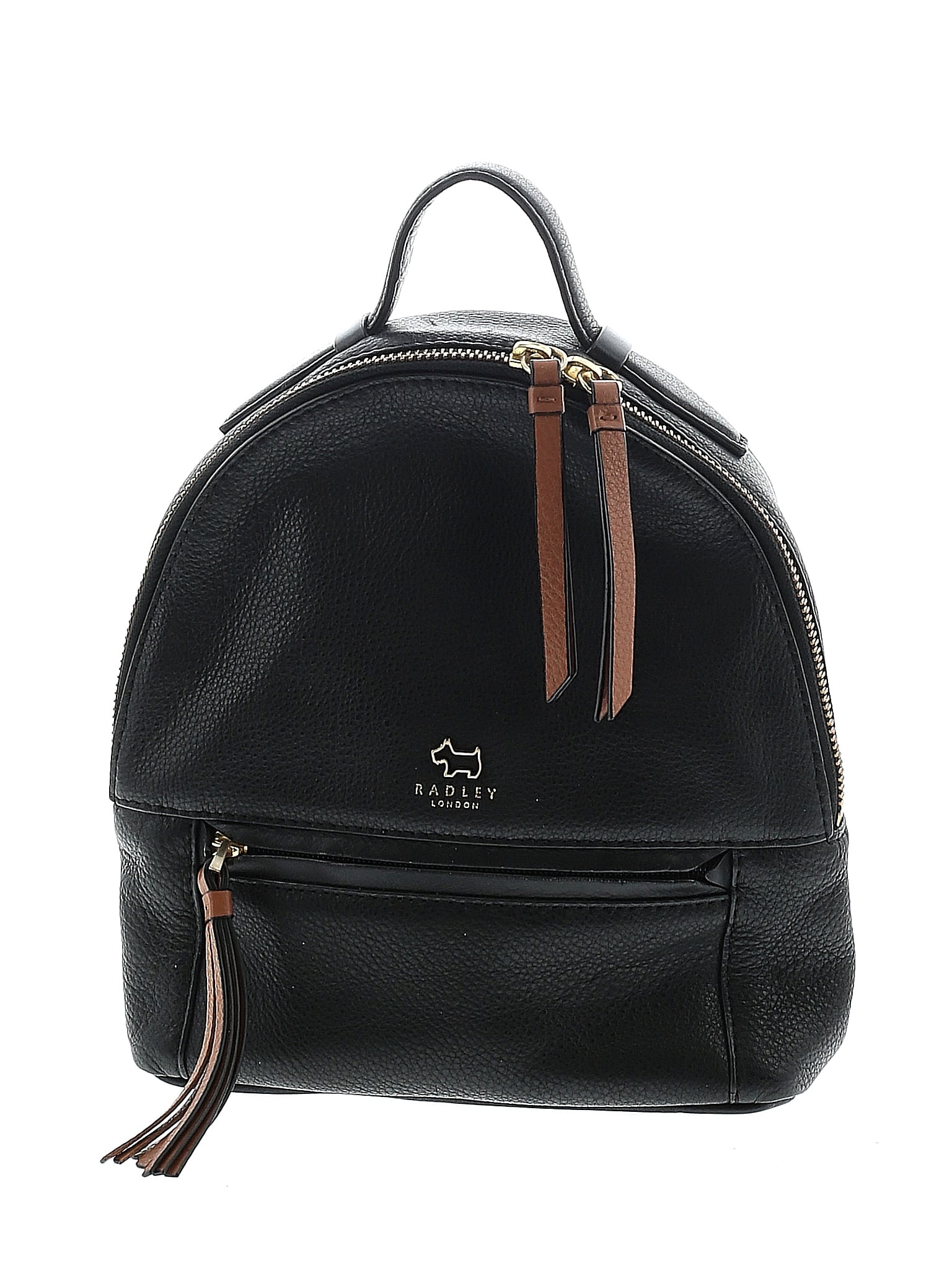 Radley London 100% Cow Leather Graphic Solid Black Leather Backpack One ...
