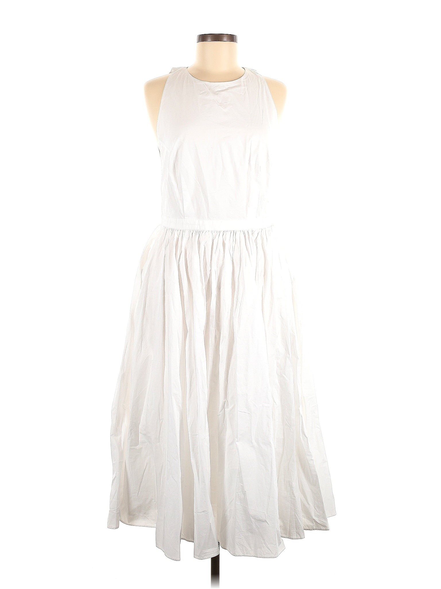 J.Crew 100 Cotton Solid White Casual Dress Size 6 72 off thredUP