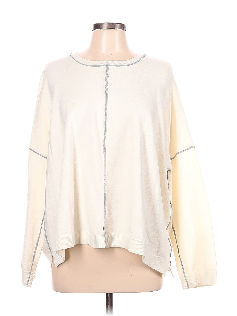 Neiman Marcus Color Block Solid Ivory Pullover Sweater Size L - 81% off ...