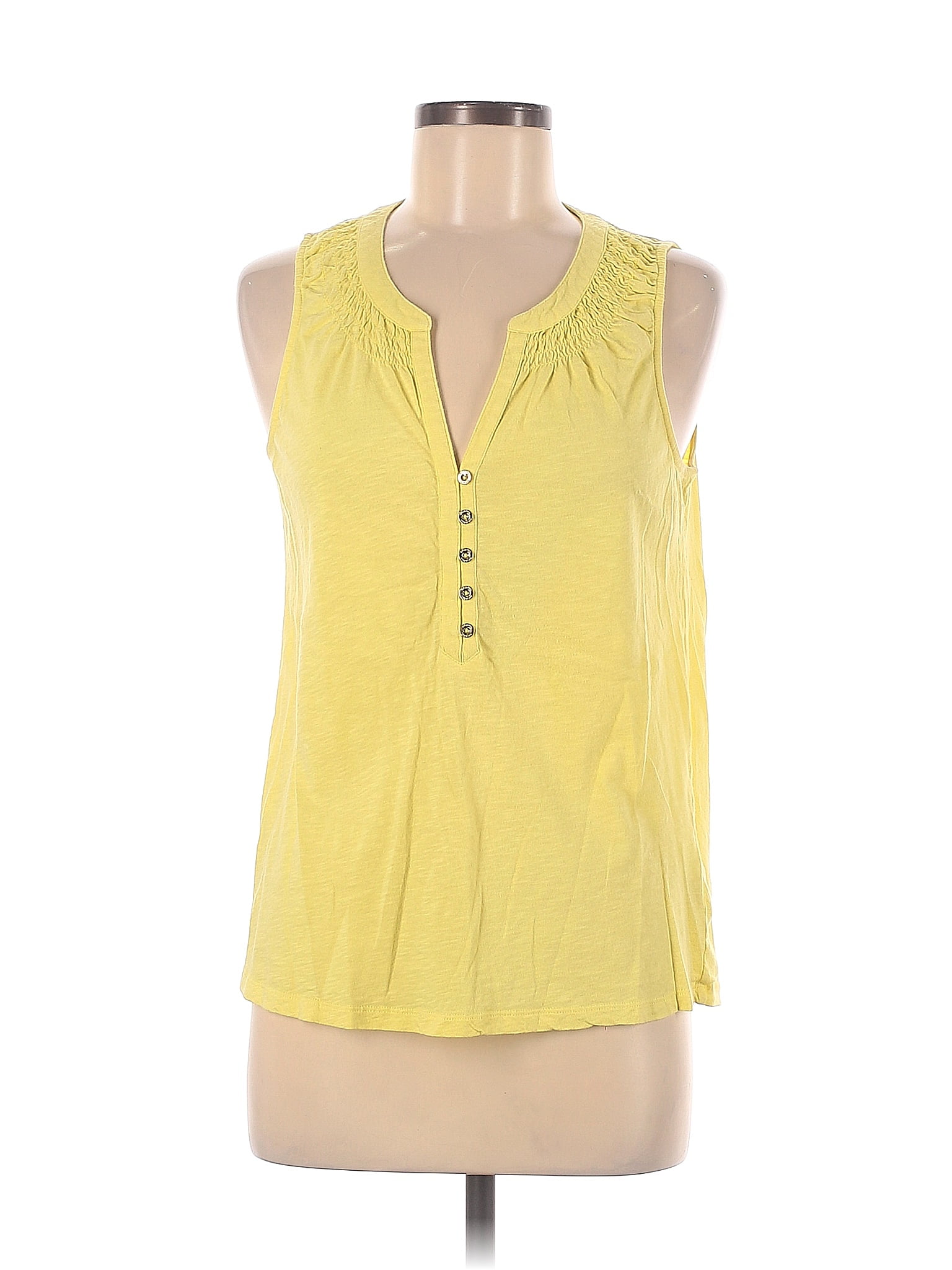 Lilly Pulitzer 100 Cotton Yellow Sleeveless Top Size M 67 Off Thredup