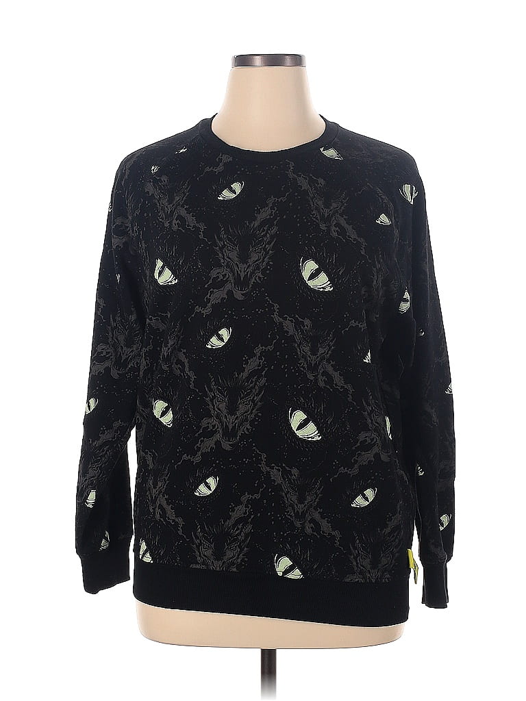 Disney Floral Black Sweatshirt Size XL - 48% off | ThredUp