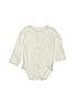 Tu 100% Cotton Jacquard Marled Solid Silver Long Sleeve Onesie Size 9-12 mo - photo 1