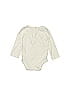Tu 100% Cotton Jacquard Marled Solid Silver Long Sleeve Onesie Size 9-12 mo - photo 2