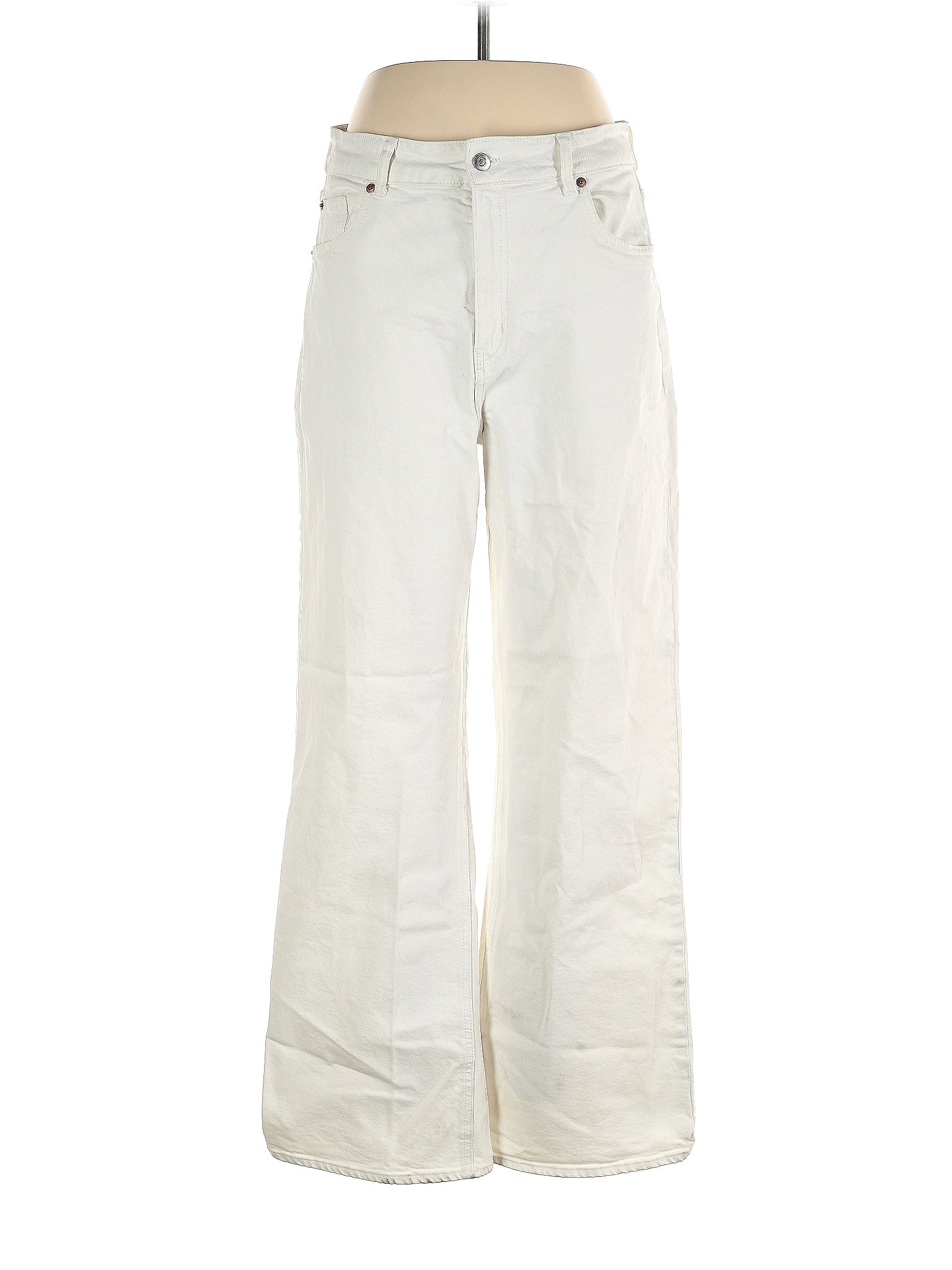 H&M Solid Ivory Jeans Size 14 - 44% off | ThredUp