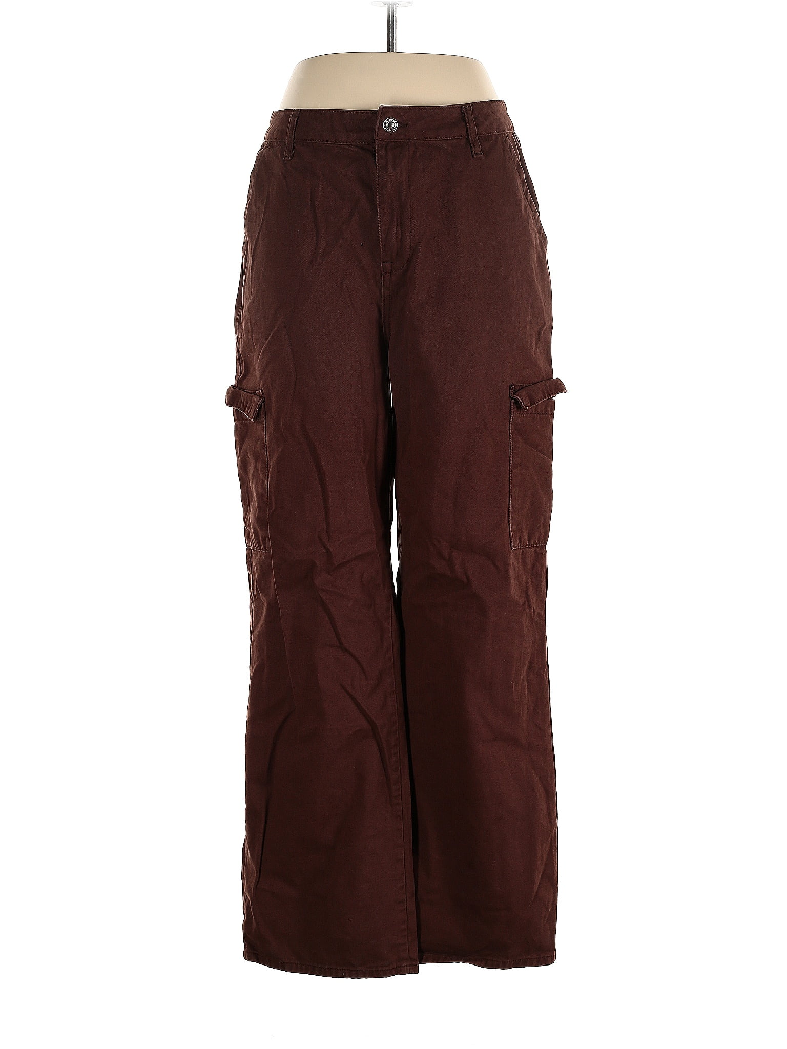 Denim Co 100 Cotton Solid Brown Cargo Pants Size 10 36 off thredUP