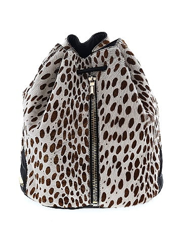 Elizabeth and James 100 Leather Leopard Print Brown Leather