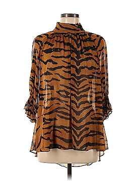 Adam Lippes Collective Tiger Print Mock Neck Blouse (view 1)