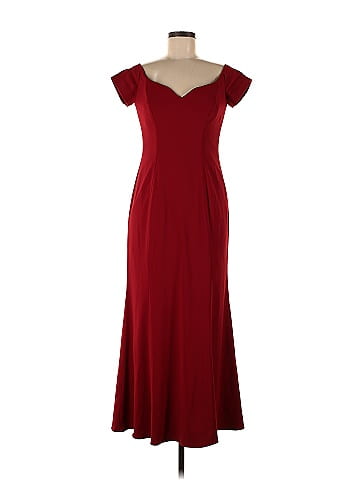 Badgley mischka red hot sale cold shoulder gown