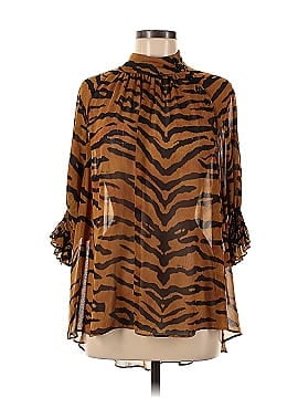 Adam Lippes Collective Tiger Print Mock Neck Blouse (view 1)
