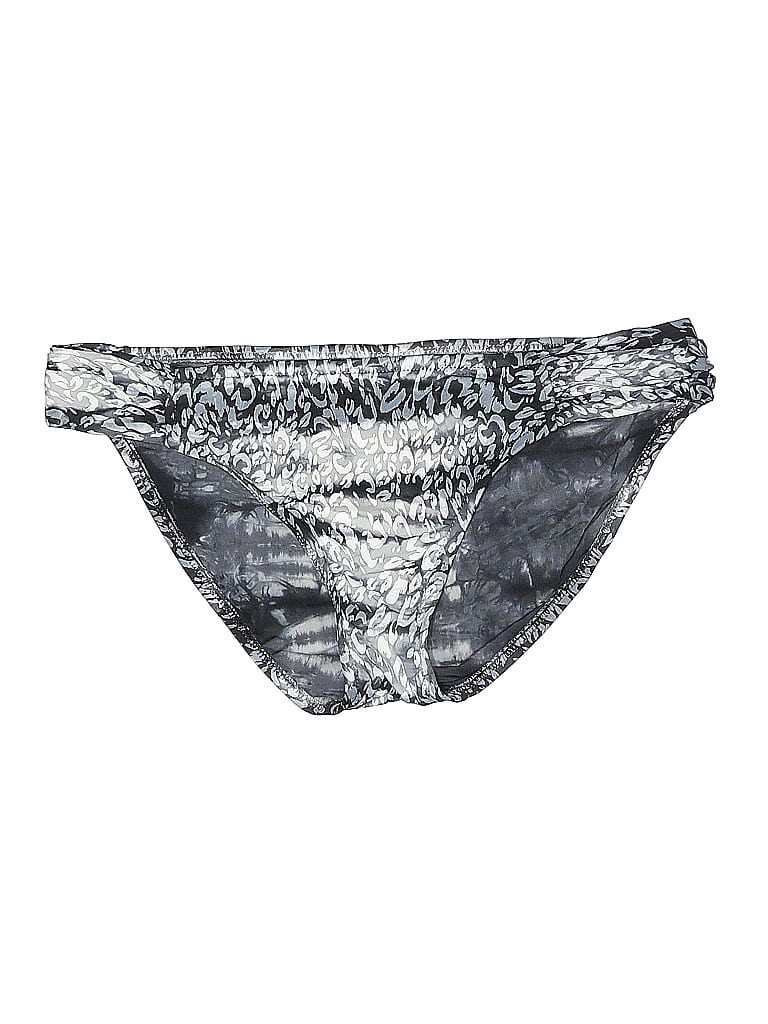 Lucky Brand Marled Snake Print Acid Wash Print Brocade Silver Swimsuit Bottoms Size M - photo 1