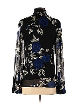 Jason Wu Collective Blue Floral Tie Neck Blouse (view 2)