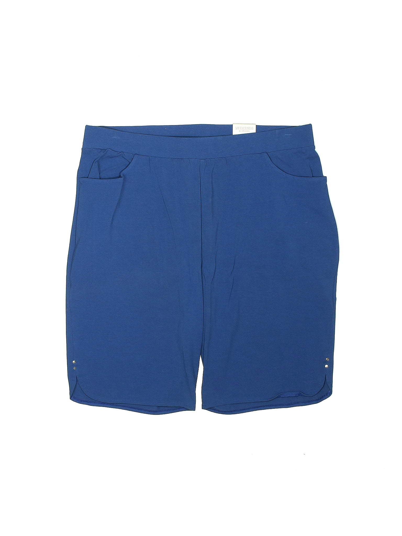 Weekends by Chico's Solid Blue Shorts Size Lg (2) - 56% off | thredUP