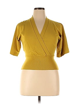 FUZZI Yellow Short Sleeve Sweater (view 1)