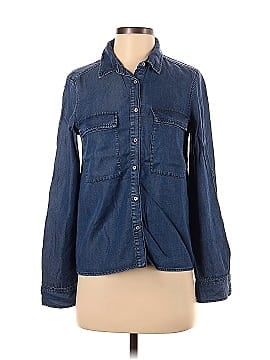 Zara Basic Long Sleeve Button-Down Shirt (view 1)