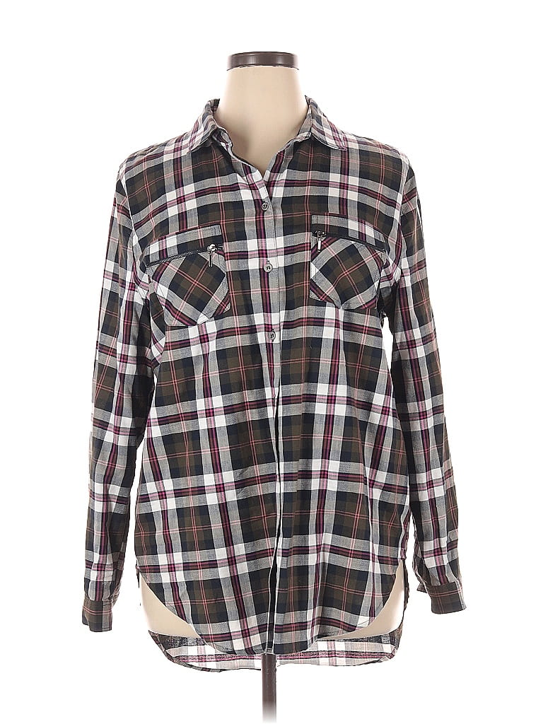 Gibson Latimer 100 Cotton Plaid Brown Long Sleeve Button Down Shirt