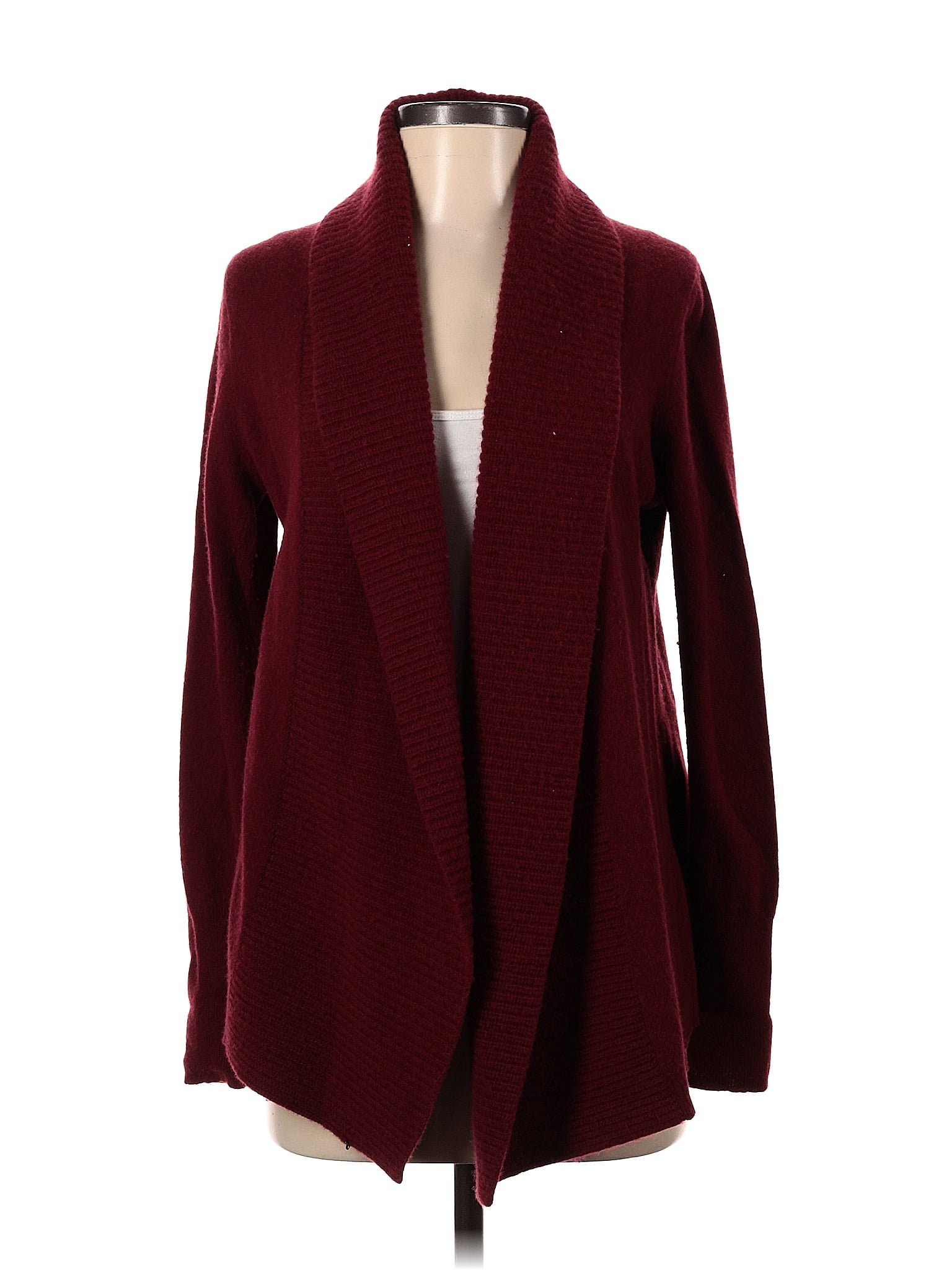 Banana Republic Color Block Solid Red Burgundy Cardigan Size S 73