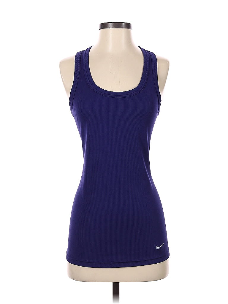 Nike 100% Polyester Blue Active Tank Size S - photo 1