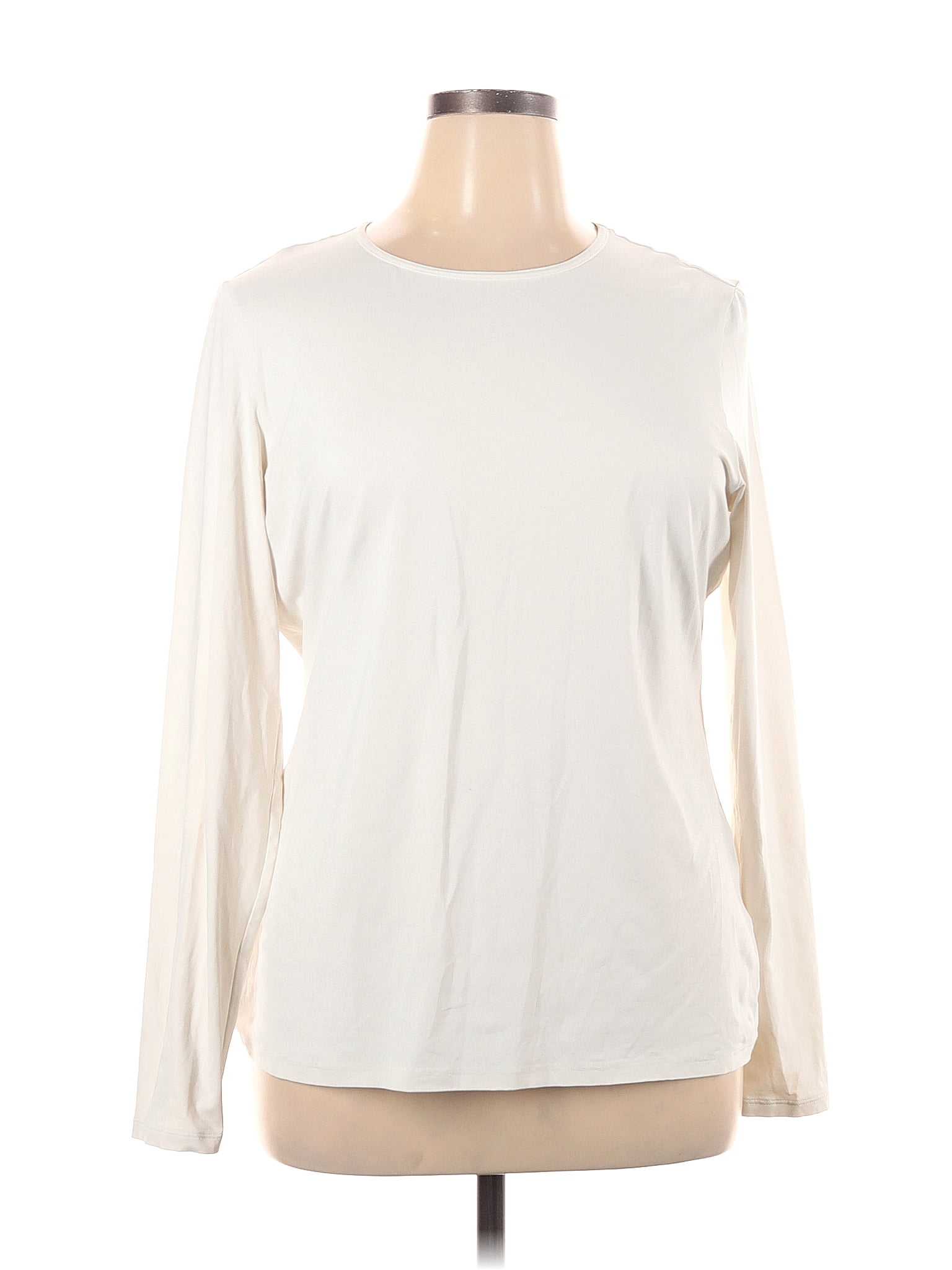 Lands' End Solid Ivory Long Sleeve T-Shirt Size XL - Lg - 70% off | ThredUp