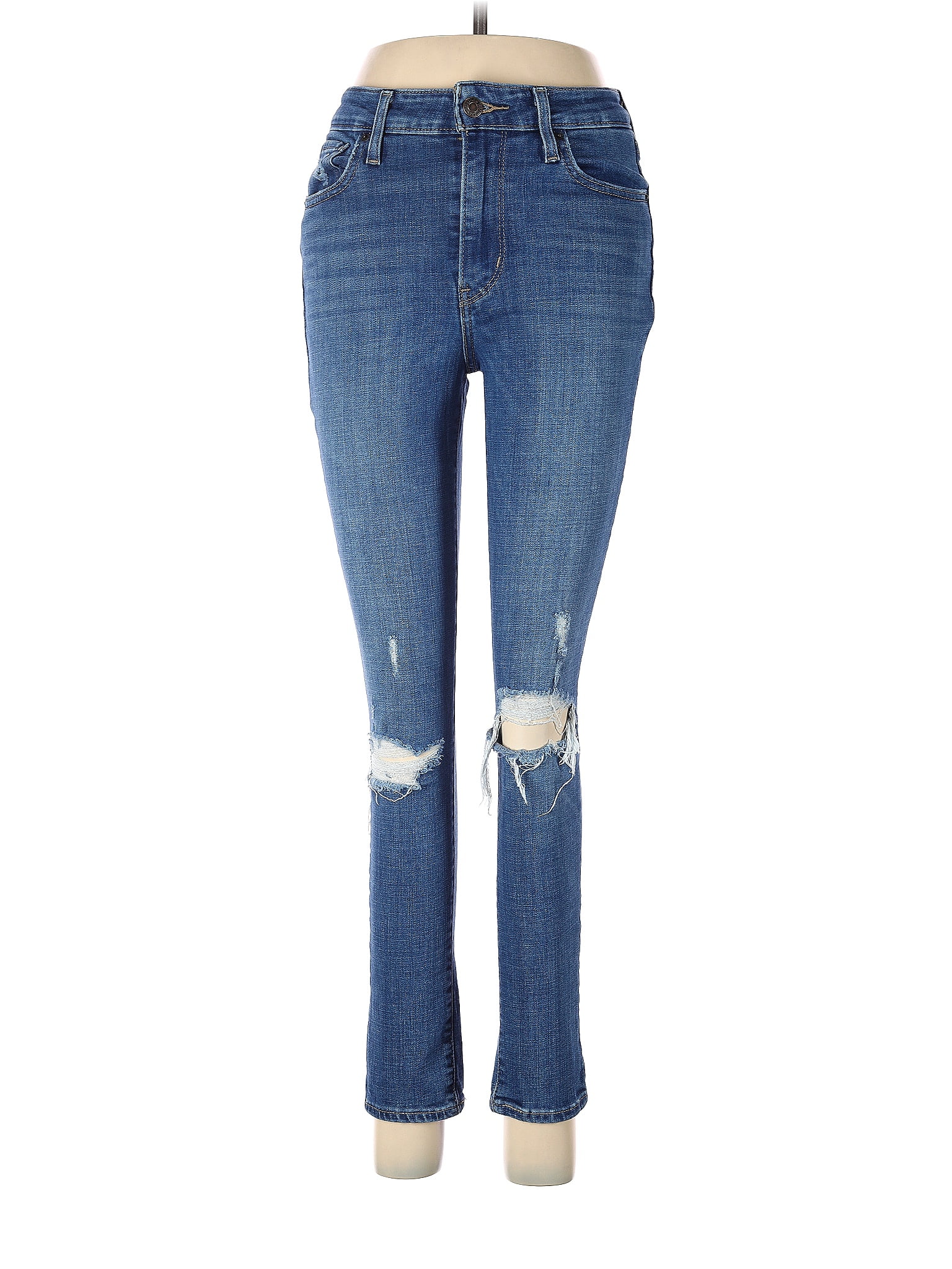 Levi's Solid Blue Jeans 28 Waist - 67% off