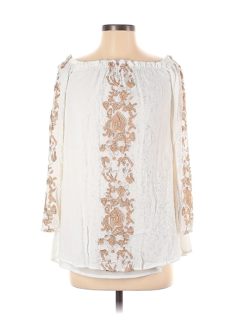 Pre-owned Tobi 3/4 Sleeve Blouse In White