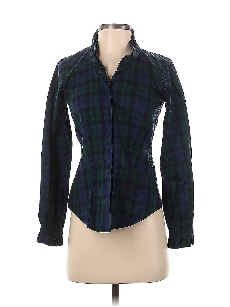 Brooks Brothers 100% Supima Cotton Plaid Green Long Sleeve Button-Down Shirt Size 0 (Petite) - photo 1