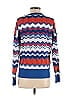 Lili Sidonio Molly Bracken Chevron-herringbone Fair Isle Aztec Or Tribal Print Chevron Blue Pullover Sweater Size S - photo 2