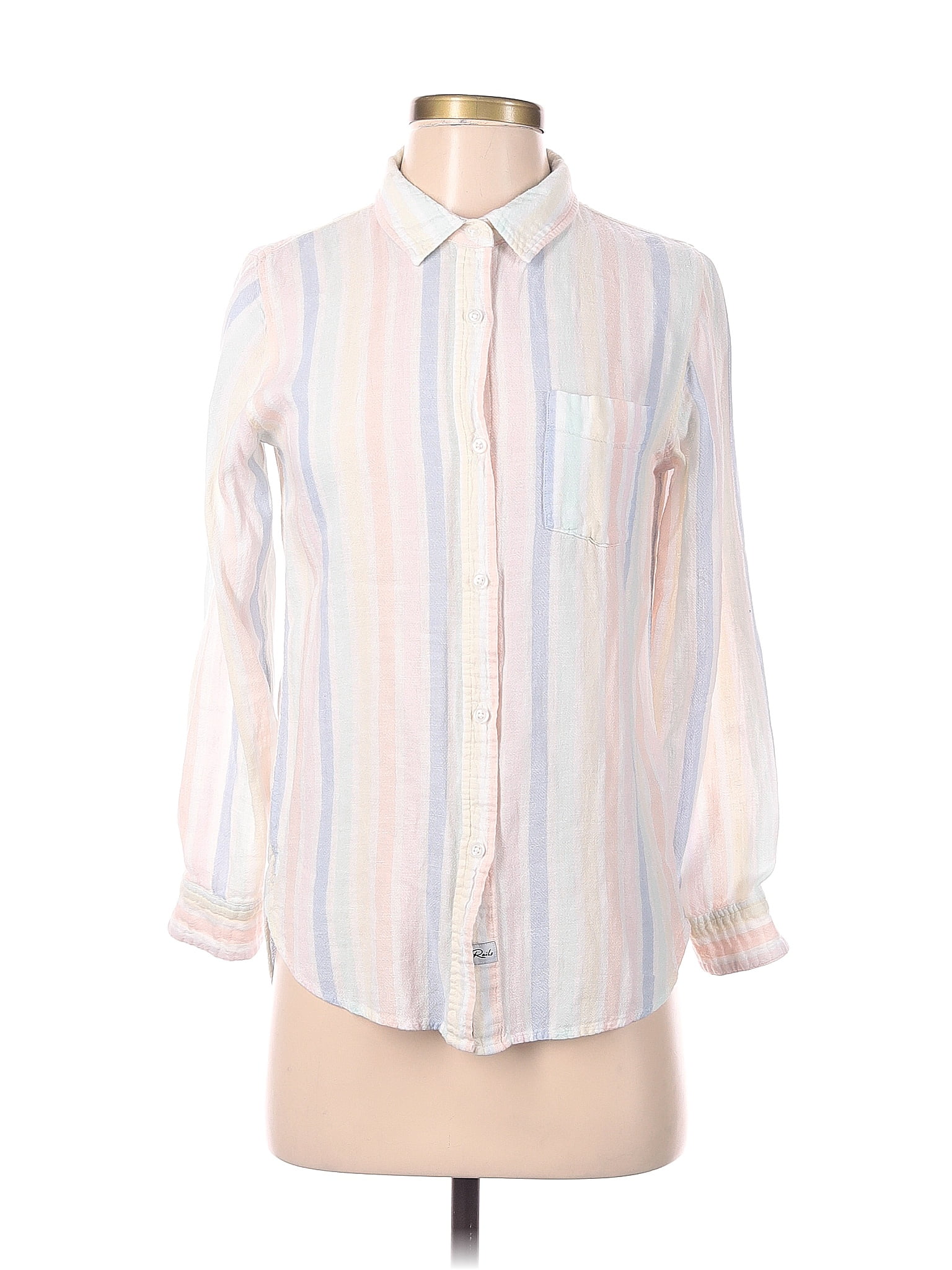 Rails Stripes White Long Sleeve ButtonDown Shirt Size XS 75 off