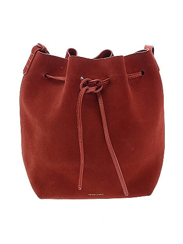 Mansur Gavriel 100 Leather Solid Maroon Burgundy Leather Bucket