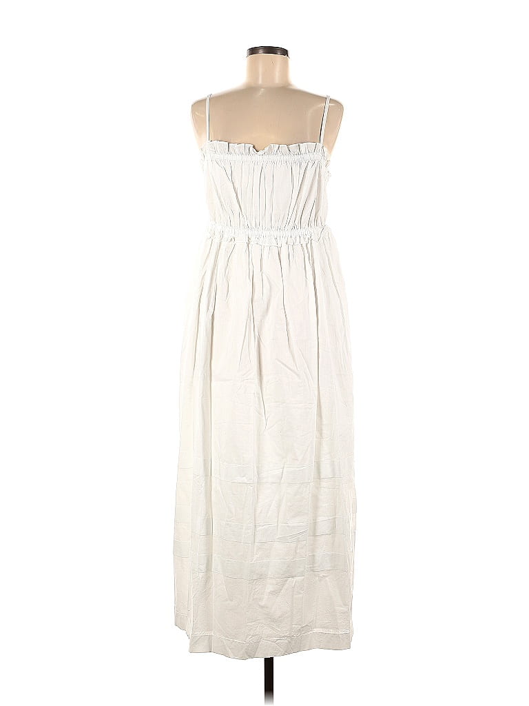 J.Crew Factory Store 100% Cotton Solid White Ivory Casual Dress Size 8 ...