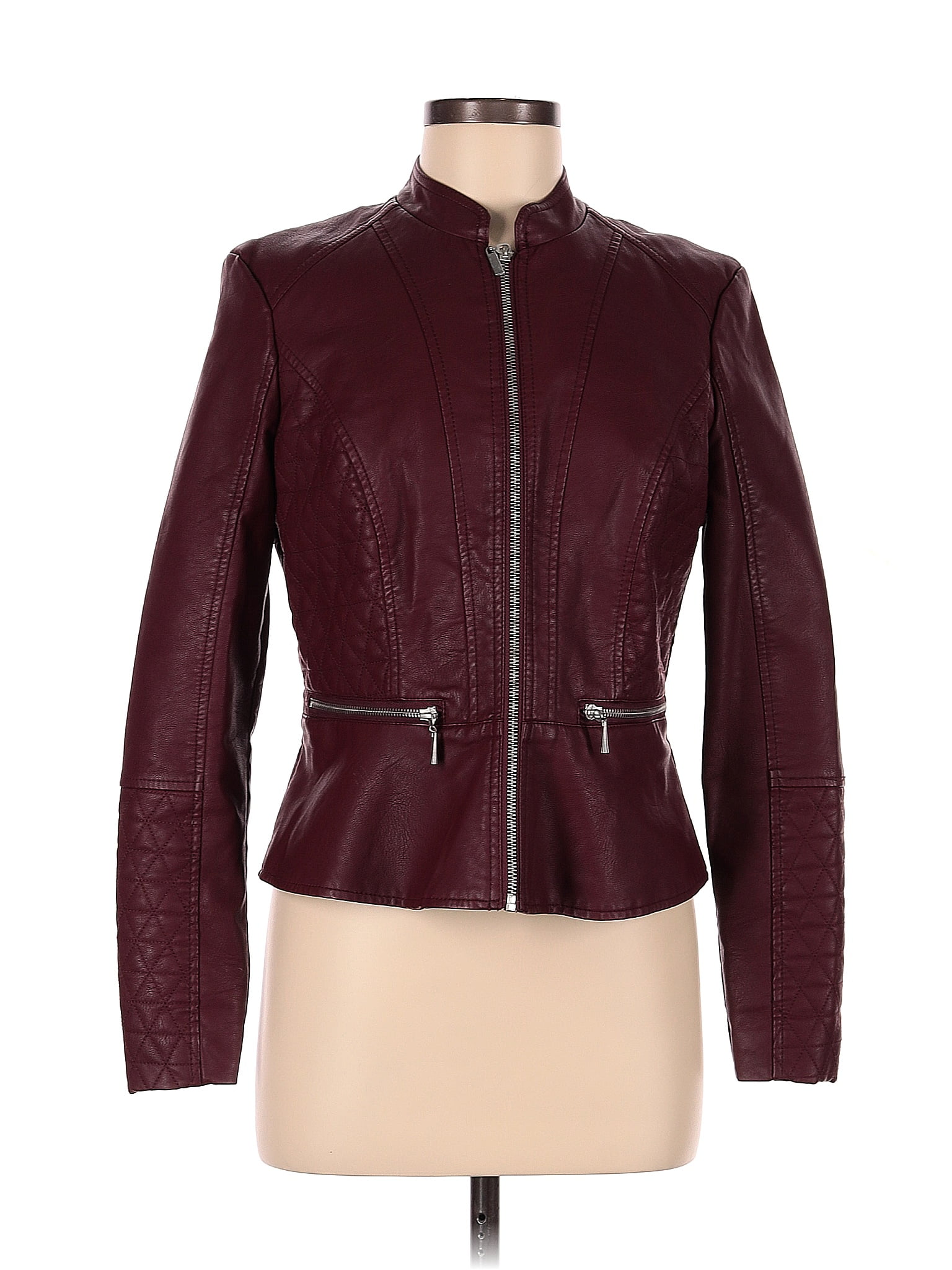 Baccini faux clearance leather peplum jacket