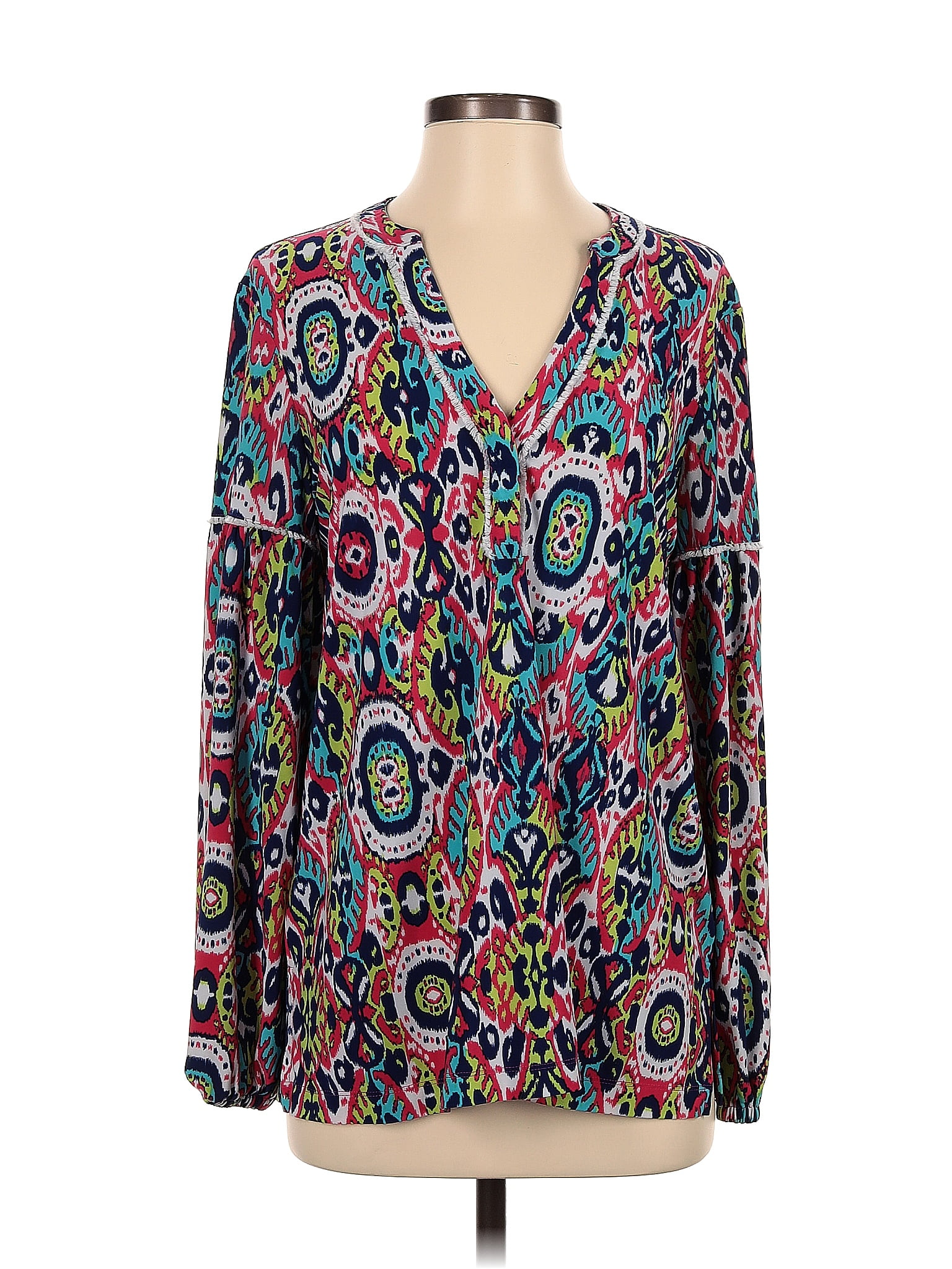 Cappagallo Paisley Multi Color Blue Long Sleeve Top Size S - 52% off ...